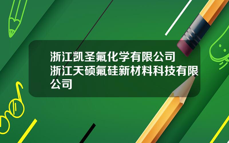 浙江凯圣氟化学有限公司 浙江天硕氟硅新材料科技有限公司